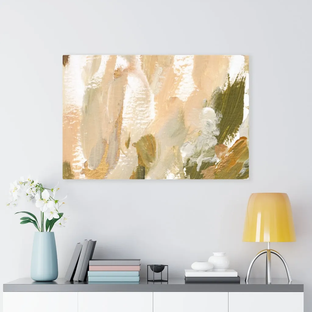 Abstract Canvas Art | Brown White Beige Green