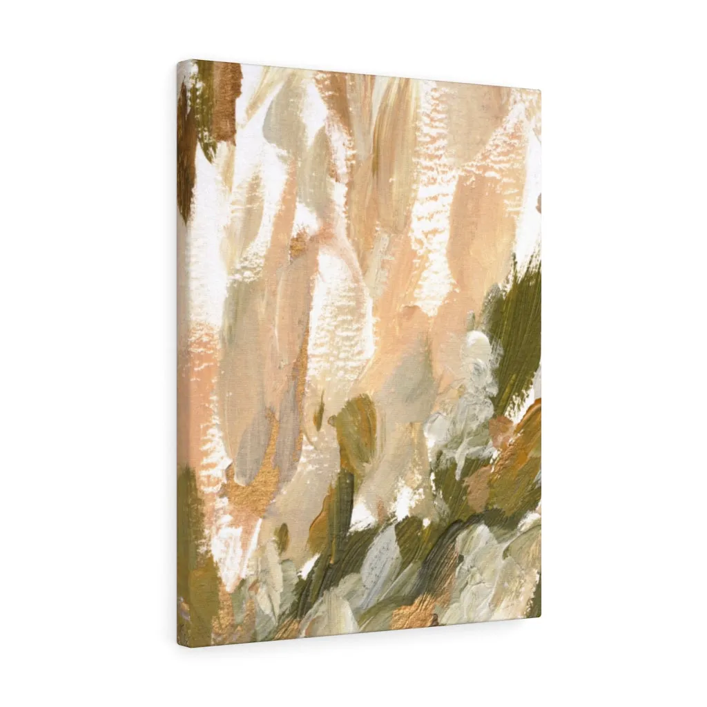 Abstract Canvas Art | Brown White Beige Green