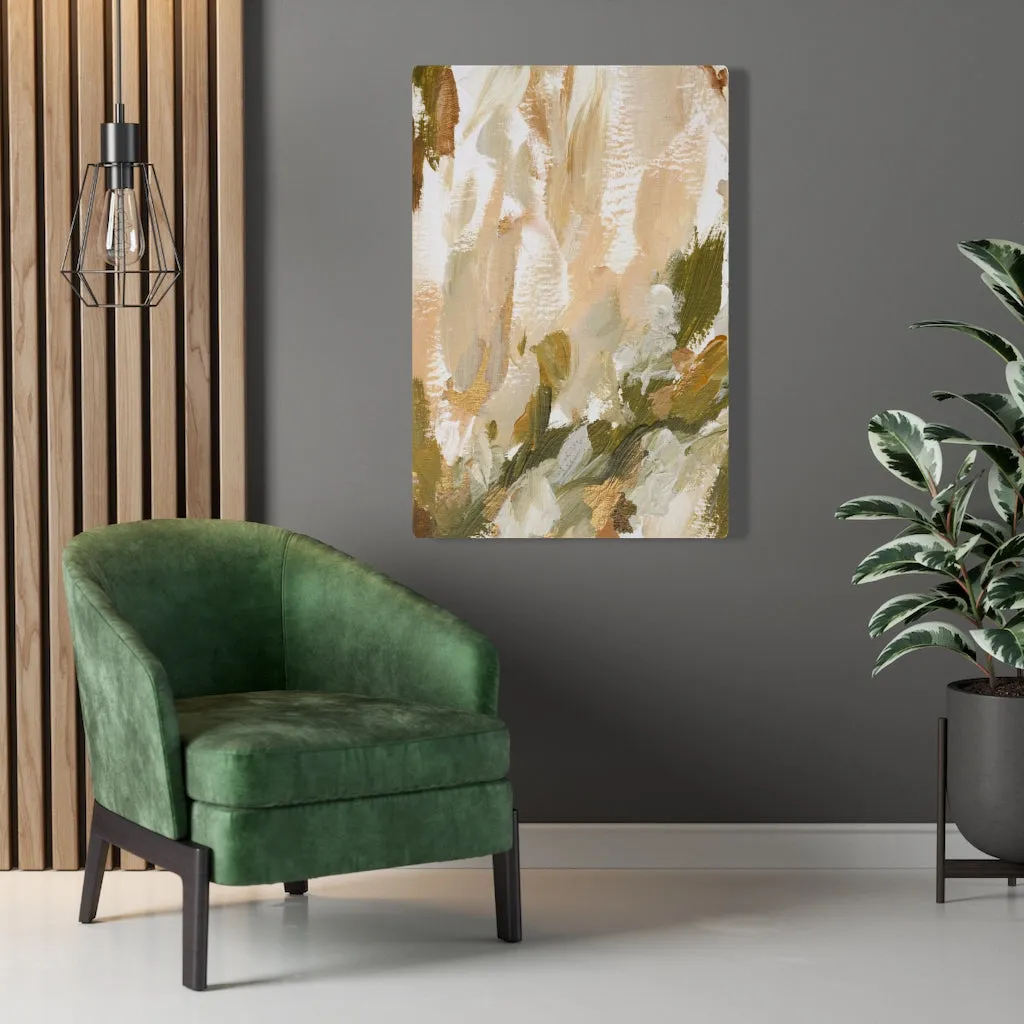 Abstract Canvas Art | Brown White Beige Green