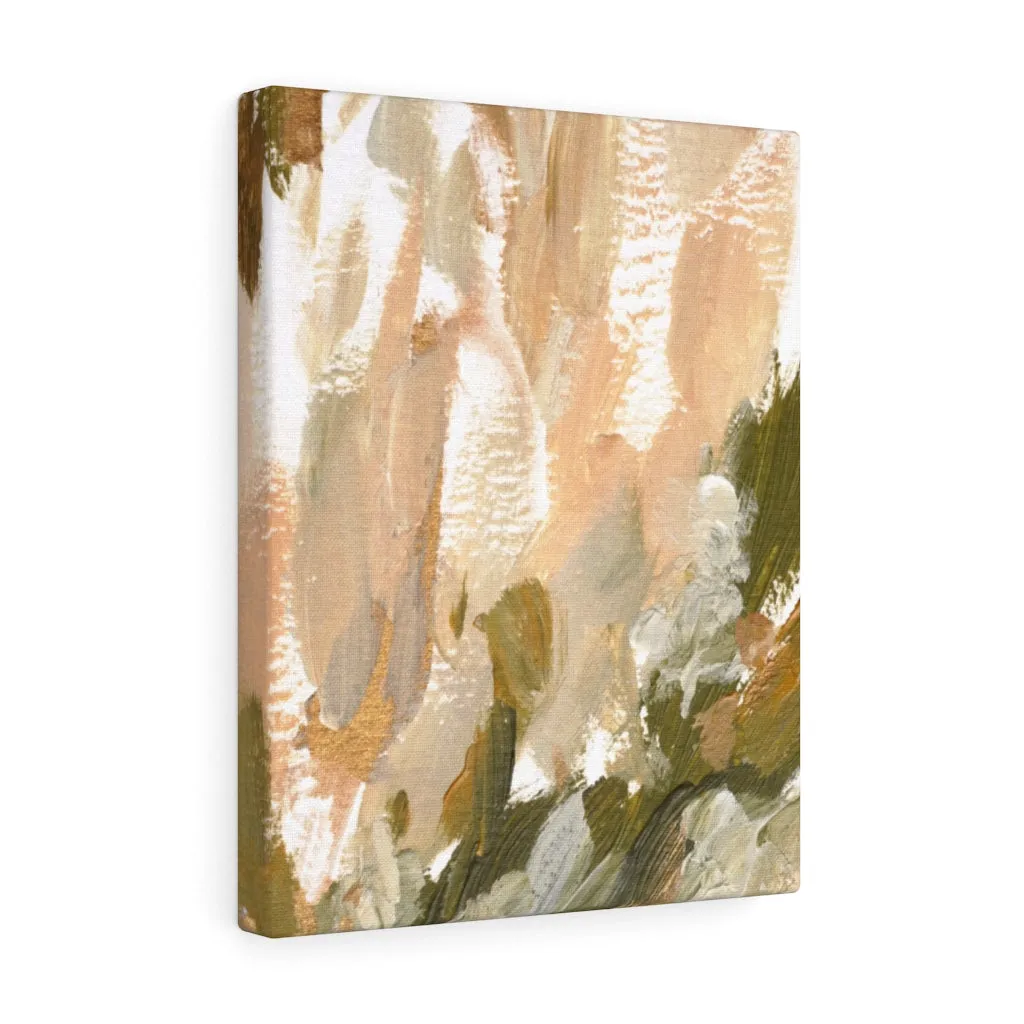 Abstract Canvas Art | Brown White Beige Green