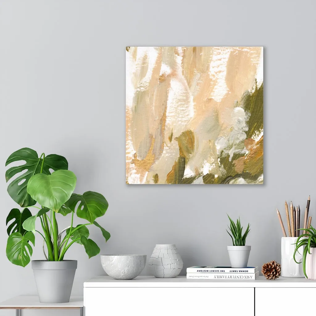 Abstract Canvas Art | Brown White Beige Green