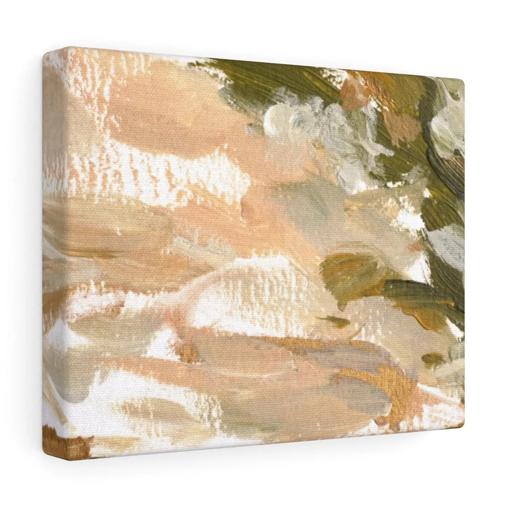 Abstract Canvas Art | Brown White Beige Green