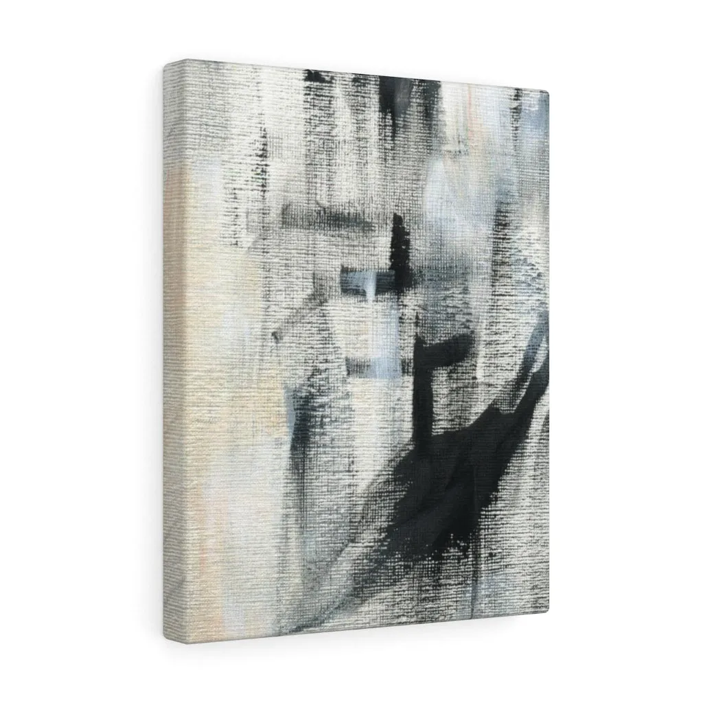 Abstract Canvas Art | White Beige Black