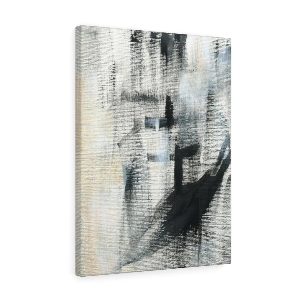 Abstract Canvas Art | White Beige Black