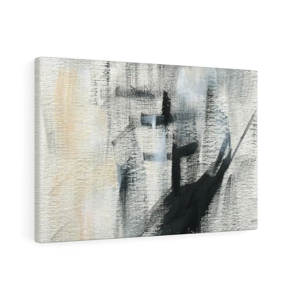 Abstract Canvas Art | White Beige Black