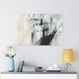 Abstract Canvas Art | White Beige Black