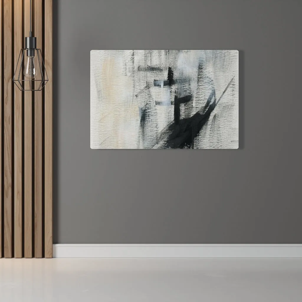 Abstract Canvas Art | White Beige Black