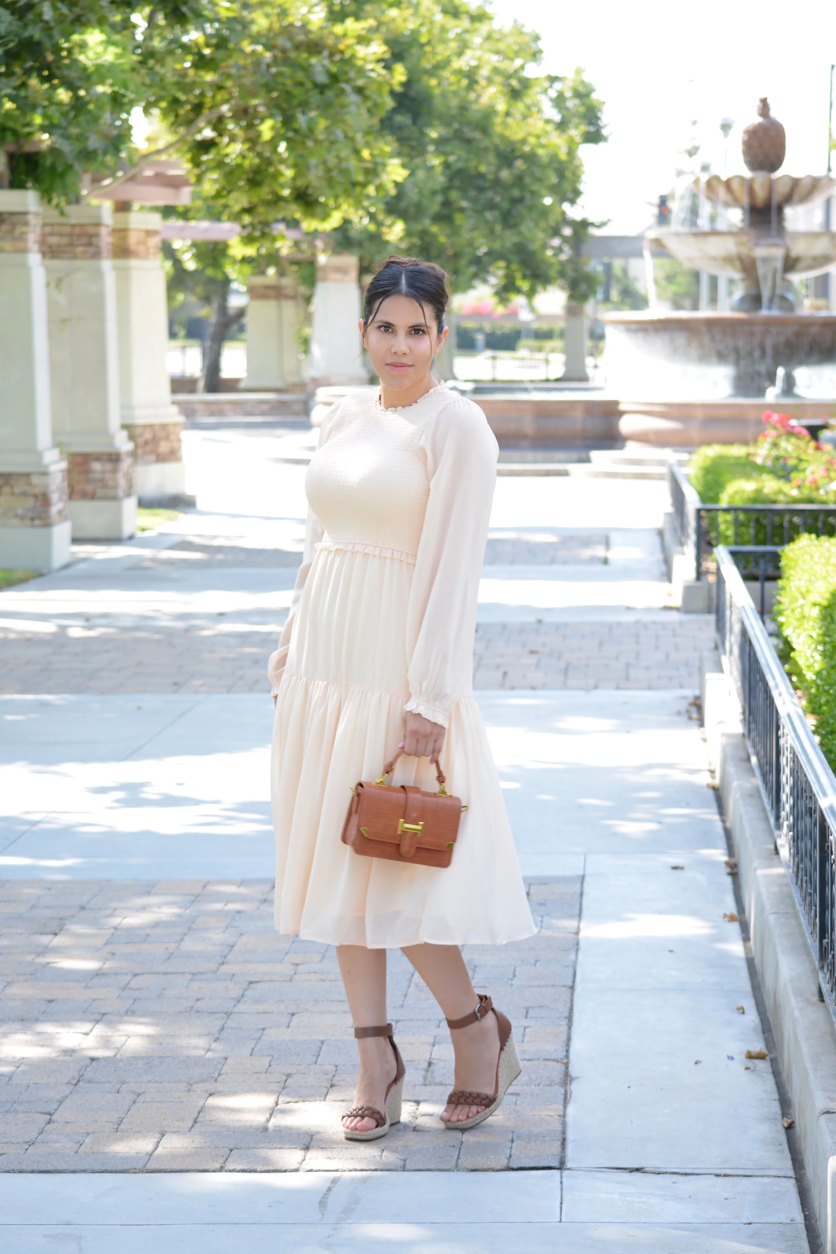 Ada Pale Yellow Smocked Dress