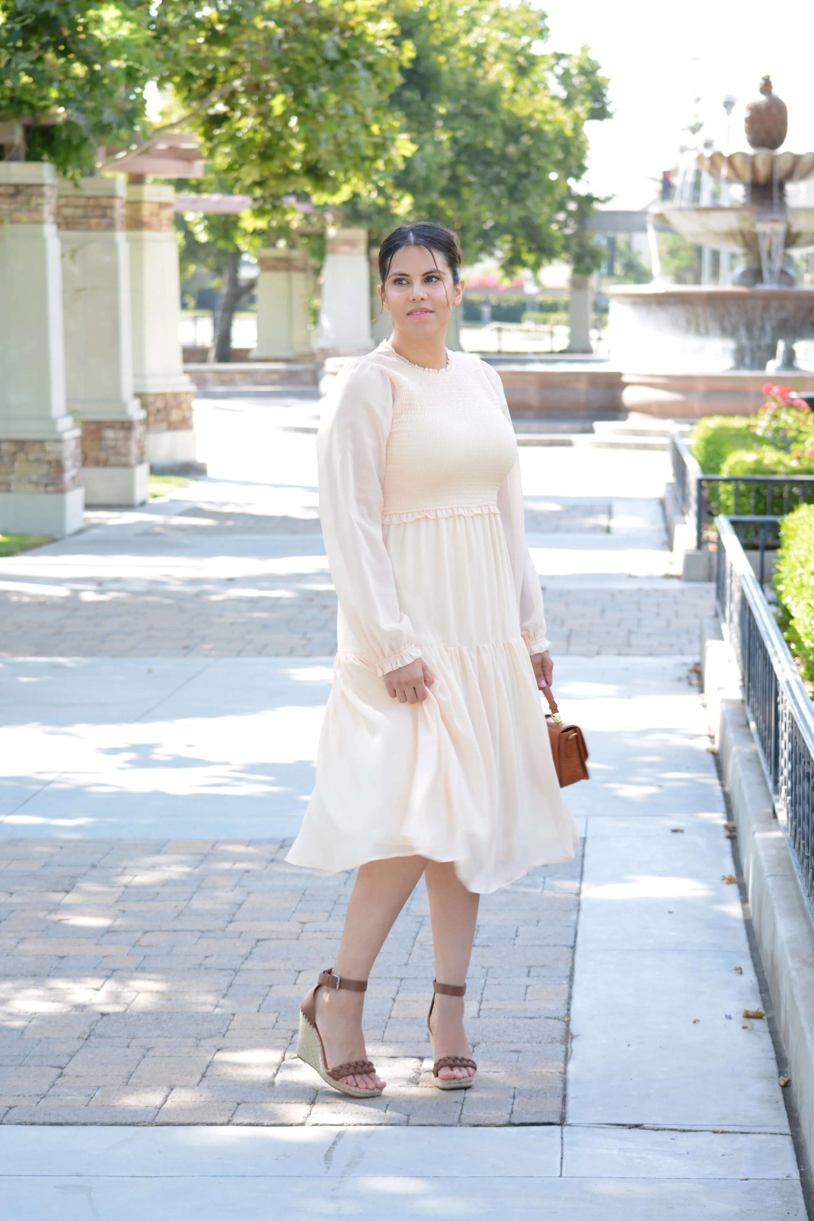 Ada Pale Yellow Smocked Dress