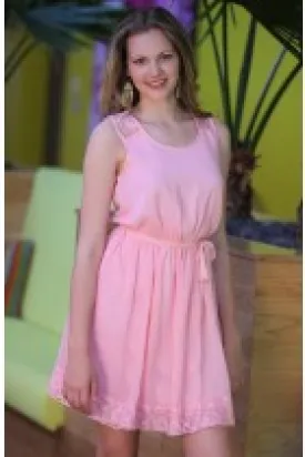 APRIL - PINK CHIFFON DRESS