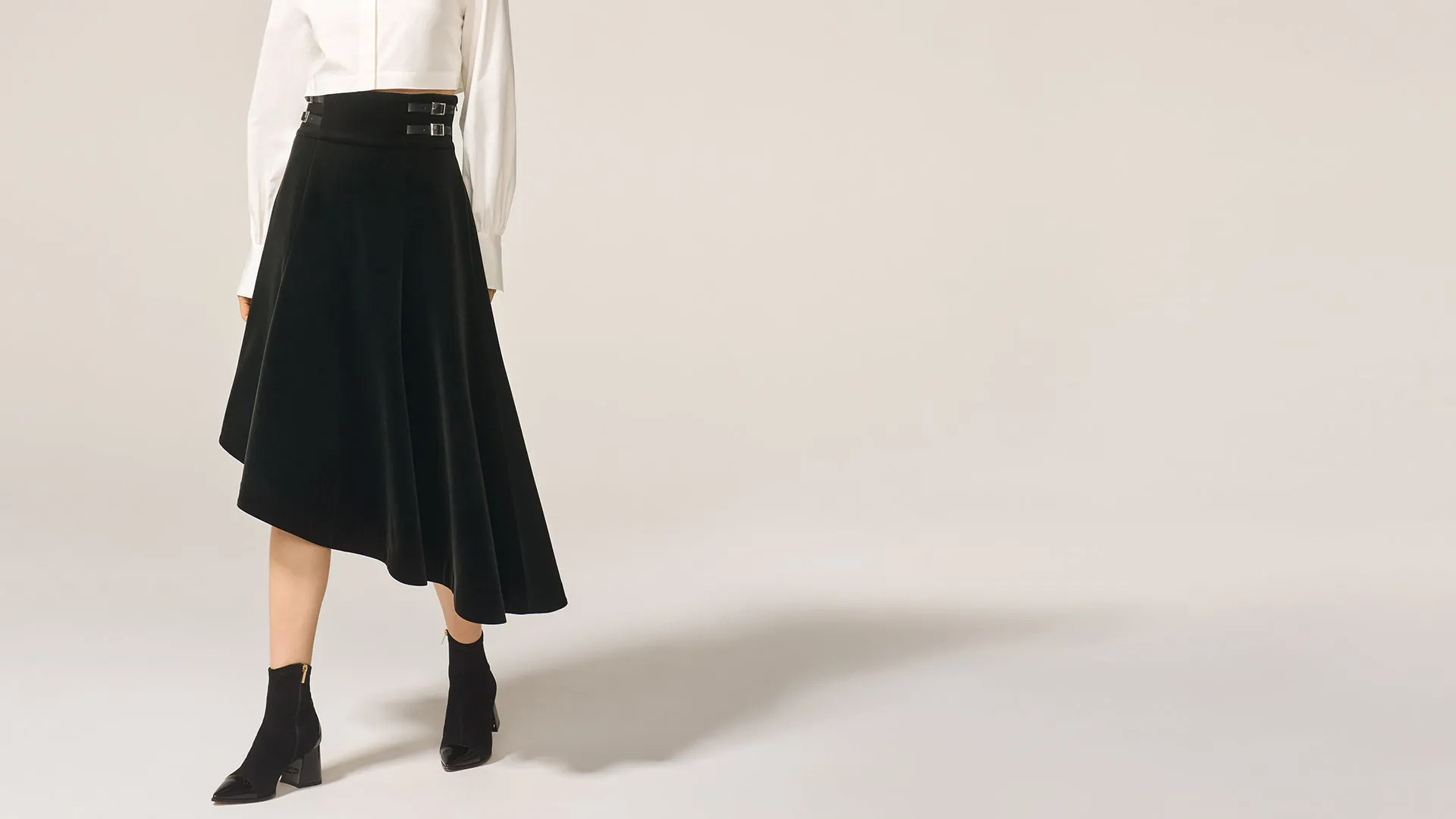 Black Velour Harness Skirt