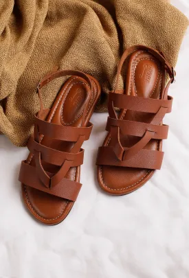 Brunette Brown Criss Cross Flats