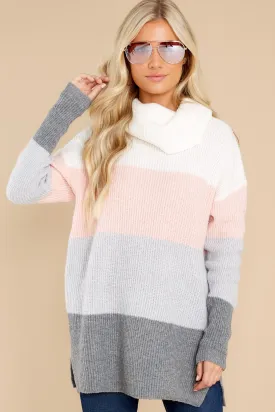 Caught Daydreaming Pink Multi Colorblock Sweater