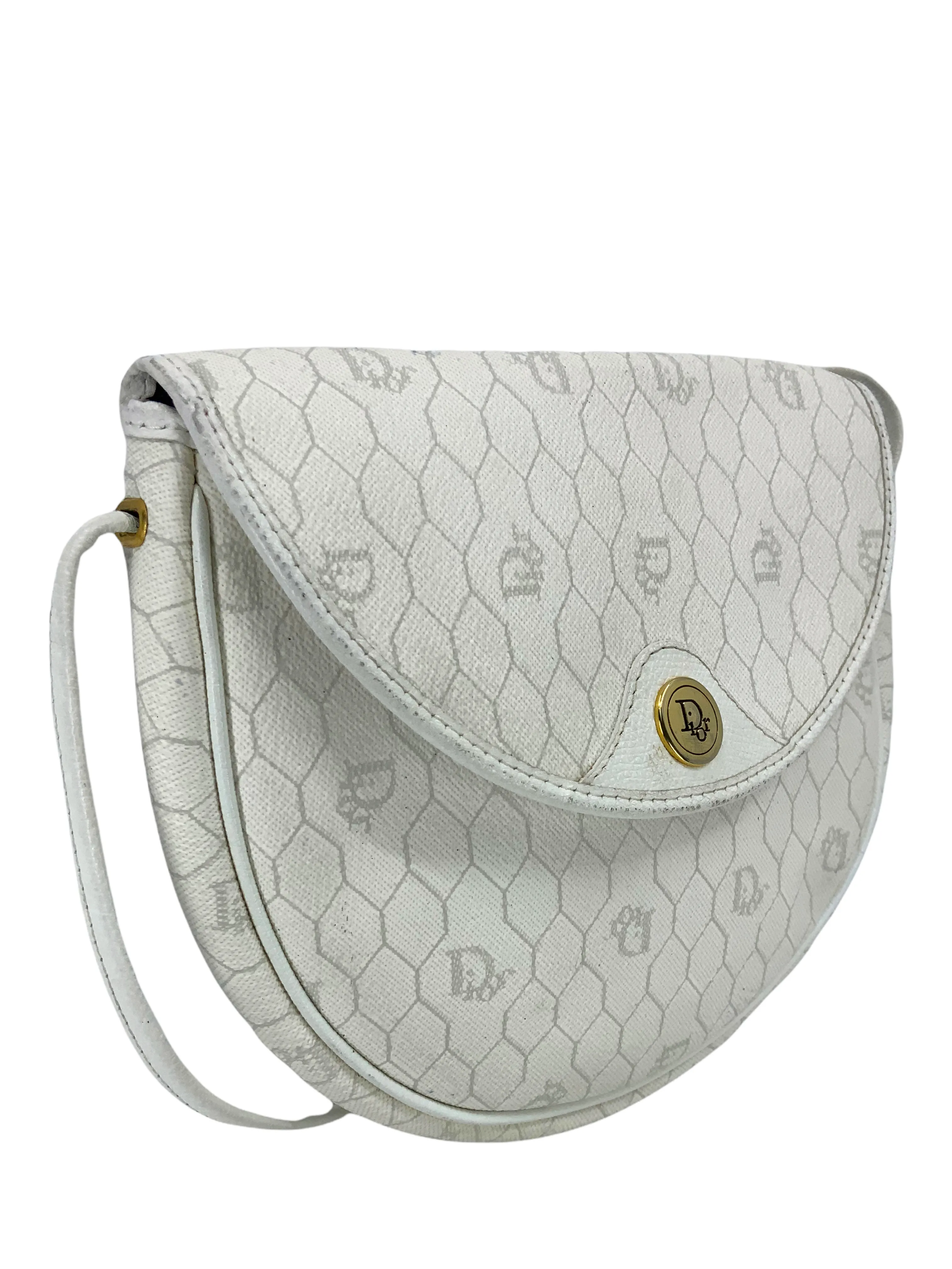 Dior Honeycomb Coated Canvas Monogram Shoulder Bag