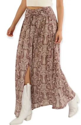 Floral Print  Woven Maxi Skirt