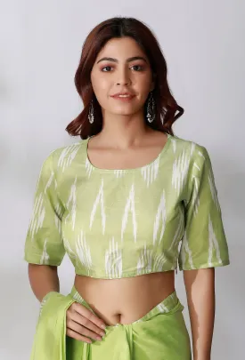 Lime Green Ikkat Blouse