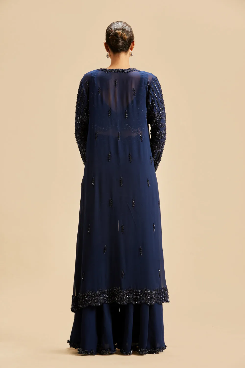 Nevy Blue Sharara With Jacket