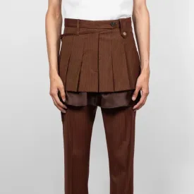 Pleated skirt brown