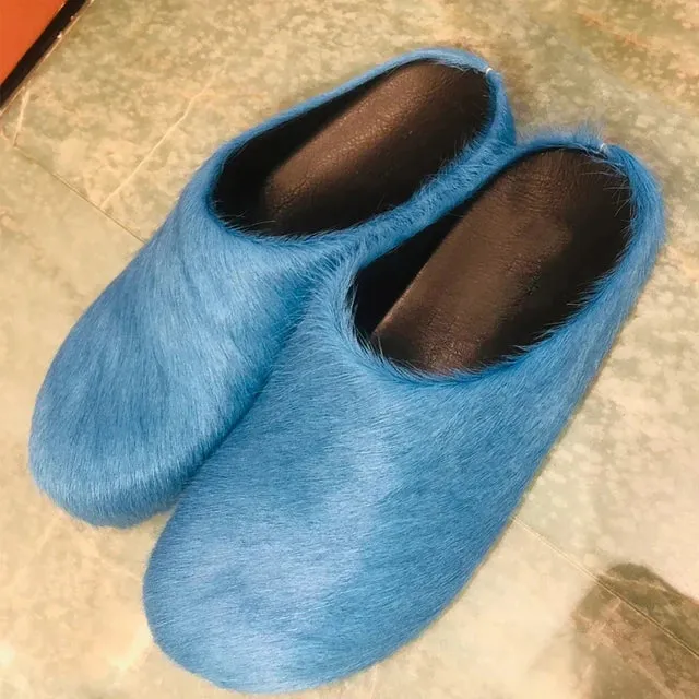 Pre Order:  Faux Fur Thick Sole Mules