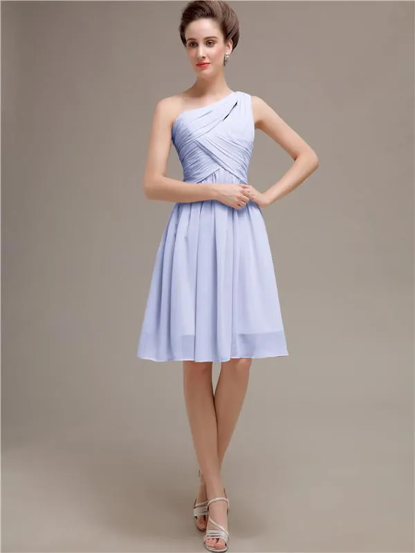 Pretty One-shoulder A-line Knee-Length Bridesmaid Dresses