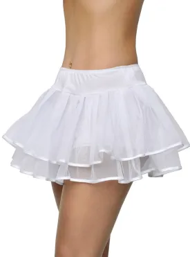 Pretty White Plus Size Womens Costume Petticoat with White Binding