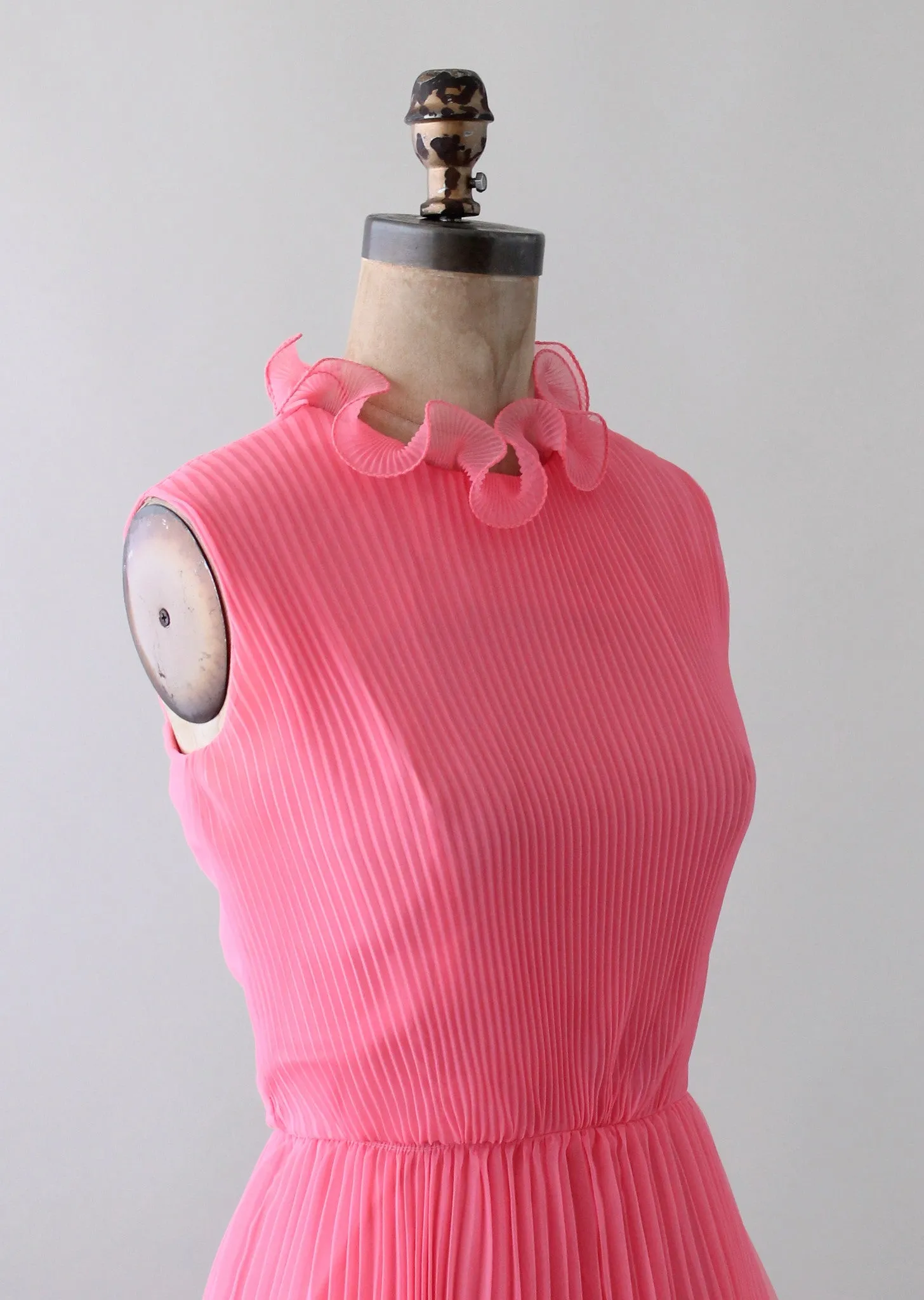 Vintage 1960s Pink Chiffon MOD Party Dress