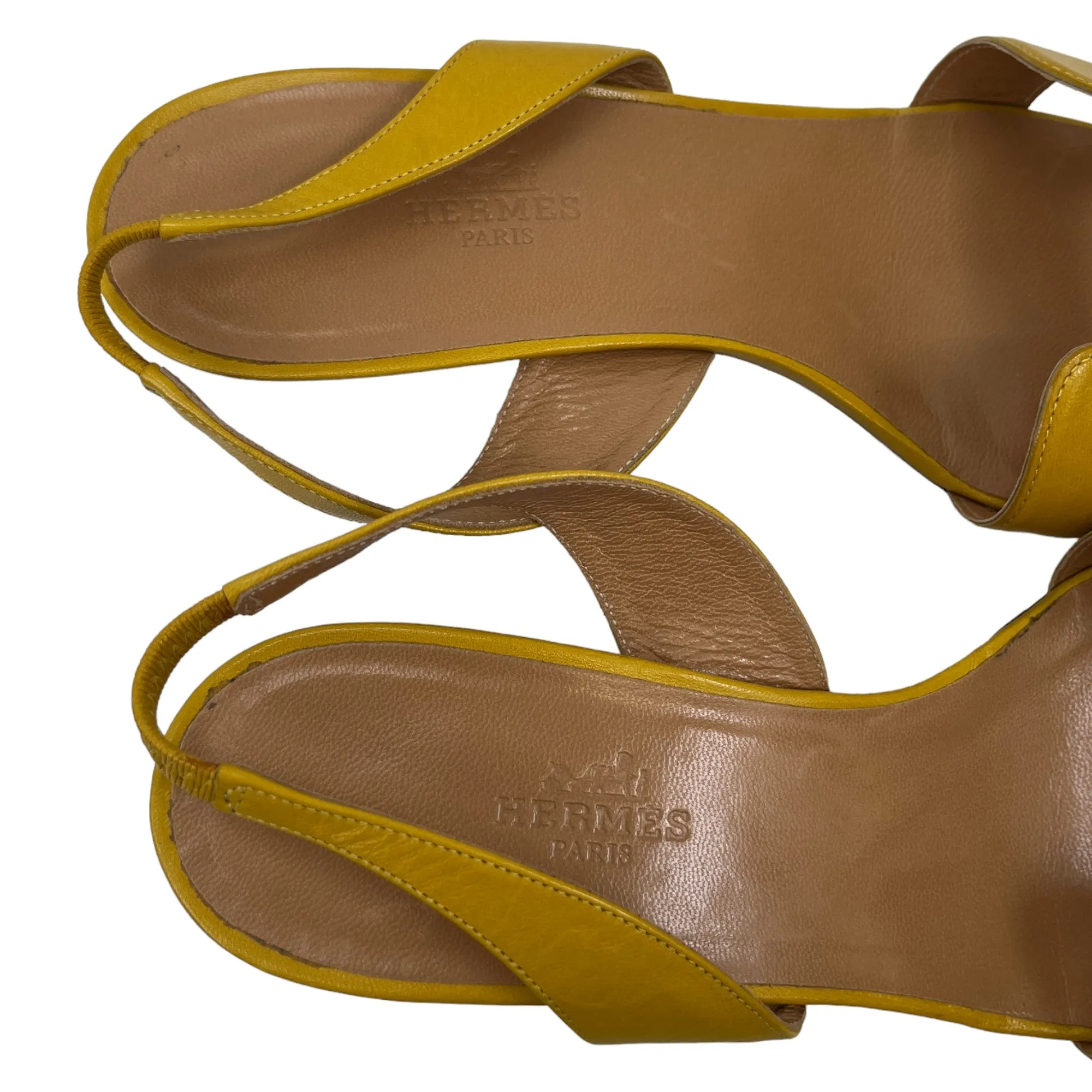 Women's Kitten Heel Sandals Yellow Size EU 38 / UK 5