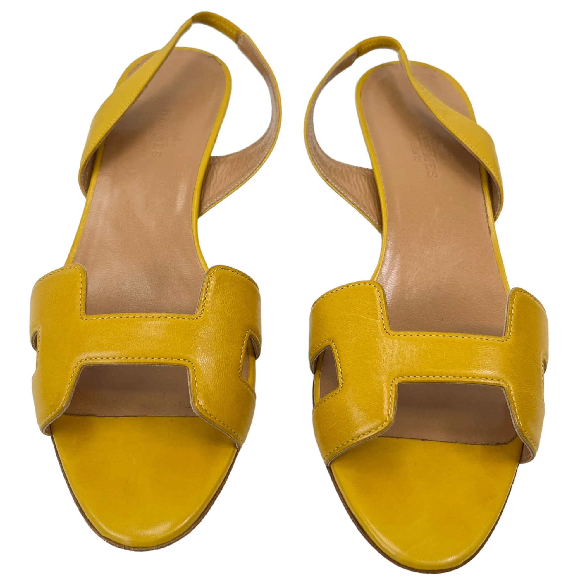 Women's Kitten Heel Sandals Yellow Size EU 38 / UK 5