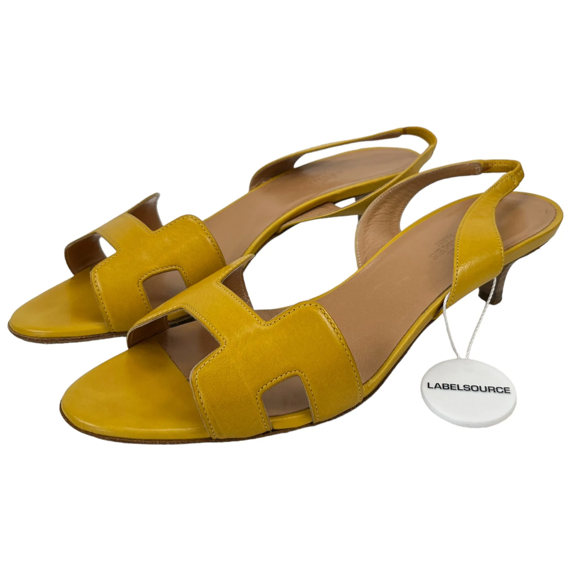 Women's Kitten Heel Sandals Yellow Size EU 38 / UK 5