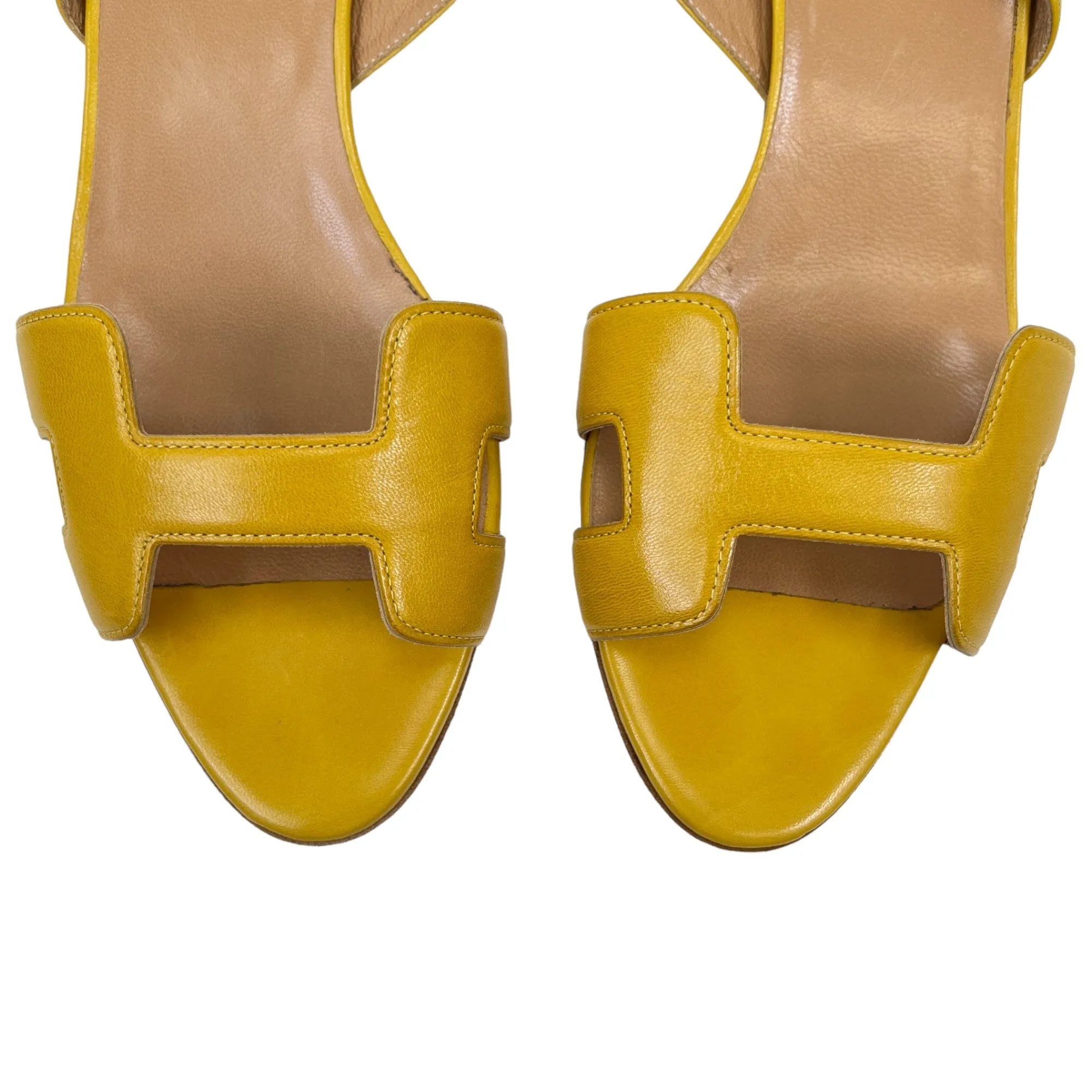 Women's Kitten Heel Sandals Yellow Size EU 38 / UK 5