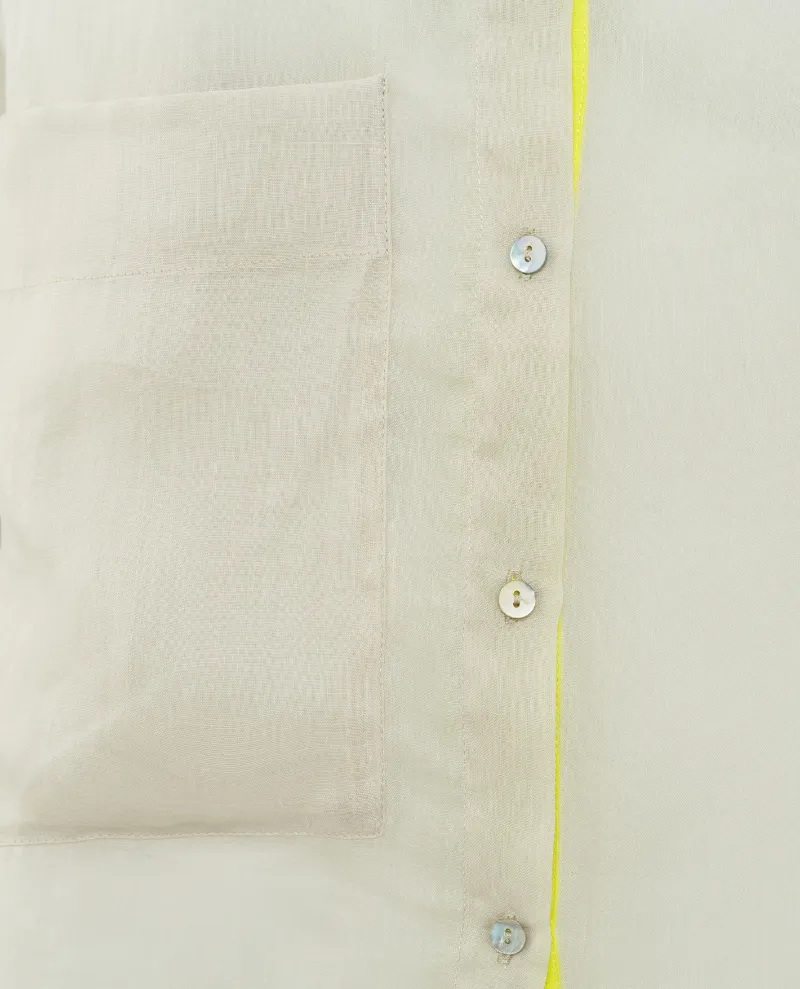 Yaya Neon Yellow Pocket Blouse