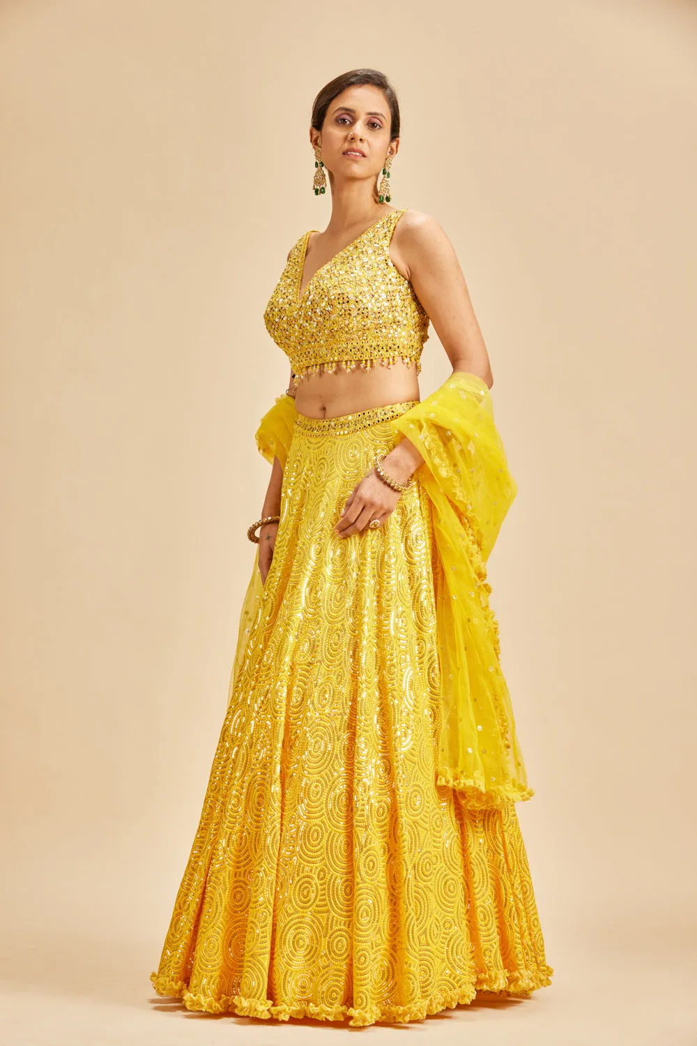 Yellow Ombre Lehenga Set