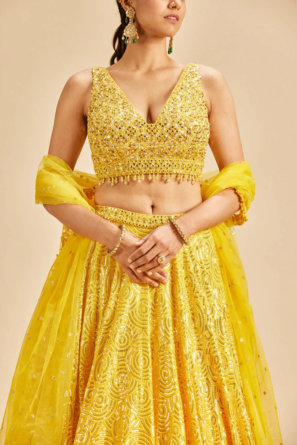 Yellow Ombre Lehenga Set